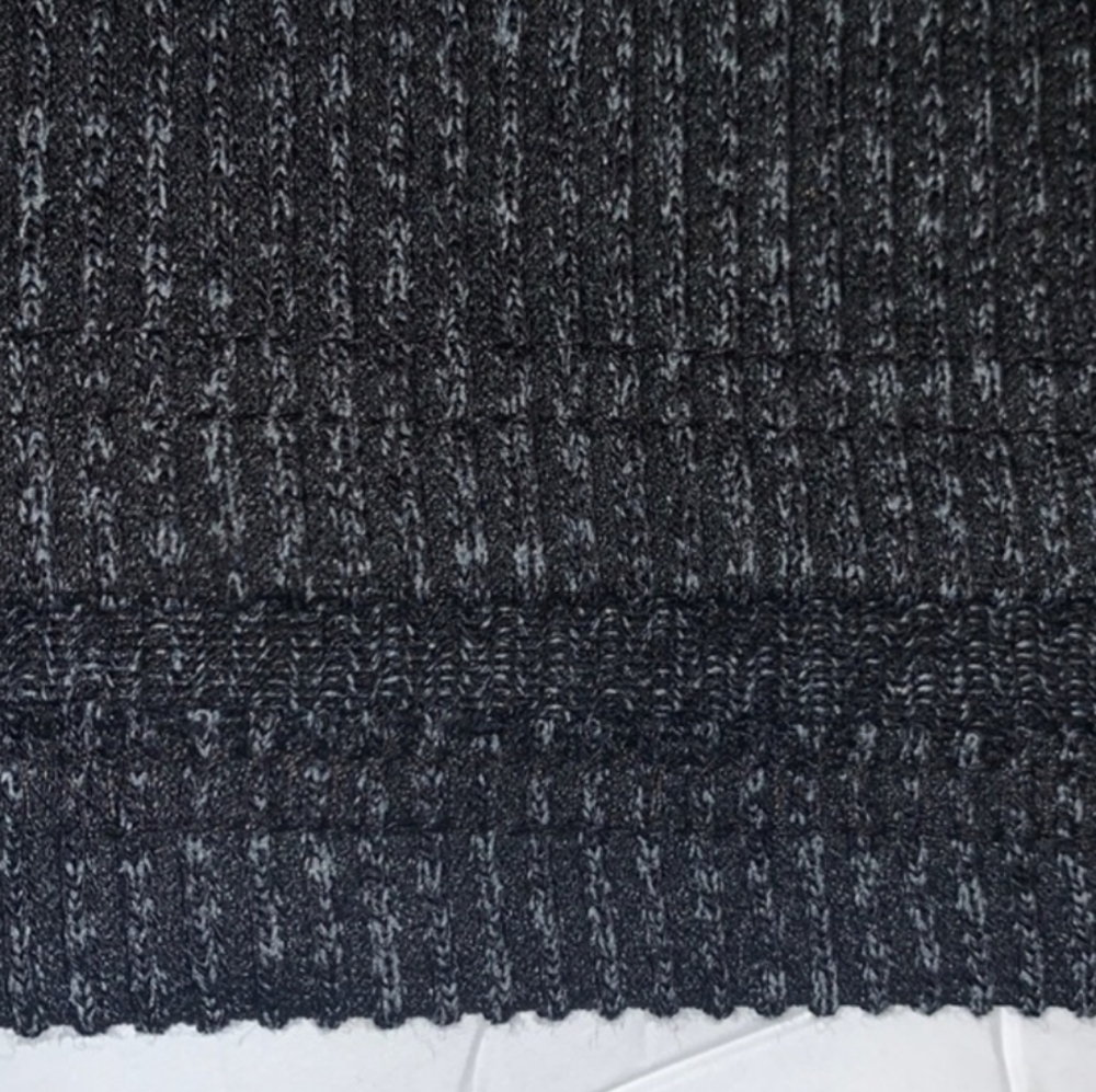 Time & Tru Grey & Black Ribbed Long Sleeve Pullover V-Neck Knit Top Sz L - Picture 8 of 16